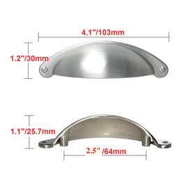 Hw213plbn021 Utopia Alley Elgin Bin Pull Handle Metal Brushed Nickel Drawer 2.5 Inch