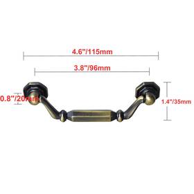 Hw314plab021 Utopia Alley Suffolk Pull Handle - Antique Brass Metal Drawer 3.8 Inch