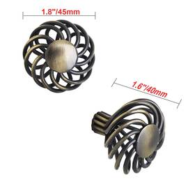 Hw321plab021 Utopia Alley Aire Round Swirl Cabinet Pull Knob - Antique Brass Metal Knobs 1.8 Inch