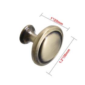 Hw327plab021 Utopia Alley Luna Cabinet Ring Pull Knob - Antique Brass Metal Drawer Knobs 1.2 Inch