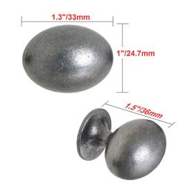 Hw340plai011 Utopia Alley Danbury Oval Cabinet Ring Pull Knob - Antique Iron Metal Knobs 1.3 Inch