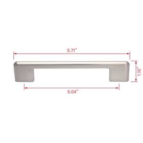 Hw367bn Utopia Alley Taylor Pull Handle -brushed Nickel Metal Drawer 5.0 Inch