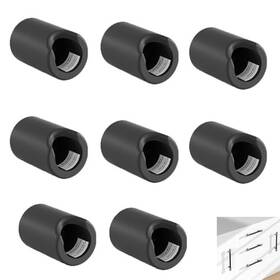 Utysty 717661261960 8 Pack Cabinet Pulls Matte Black End Caps Baby Proofing Bar Protector