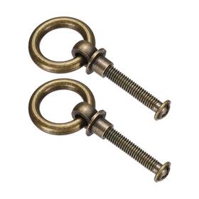 Uxcell 614462578276 2pcs 0.79 Inch Brass Drawer Pulls And Knobs Cupboard With Screws Bronze