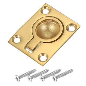 Uxcell 619668468932 1-7/8 Inch X1-1/2 Flush Pull Ring Handles Recessed Door With Screw Gold