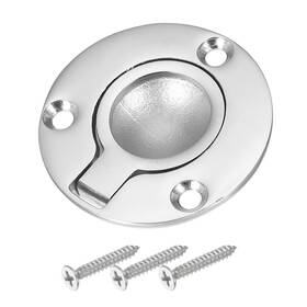 Uxcell 619668469038 2 Inch Round Flush Pull Ring Handles Recessed Door With Screw Silver