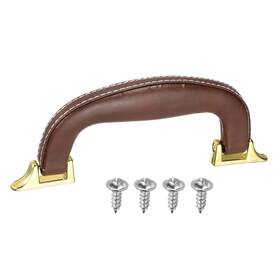 Uxcell 632702048334 Leather Luggage Handle Replacement Strap For Handbag Brown/gold