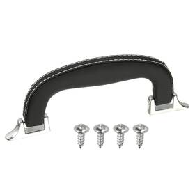 Uxcell 632702050399 Leather Luggage Handle Replacement Strap For Handbag Black/silver