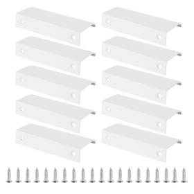 Uxcell 636939436957 10 Pcs 80mm/3.15 Inch Mount Finger Edge Pull Concealed Handle With Screws White