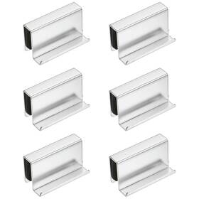 Uxcell 676766734079 6pcs 1.6 Inch Glass Finger Edge Pull Steel Window Display Door Clip Pearl Chrome