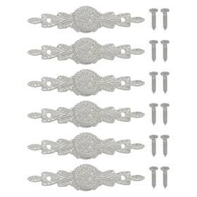 Uxcell 679209586013 6pcs European Flower Handle Pull Handles With Screws Silver Tone