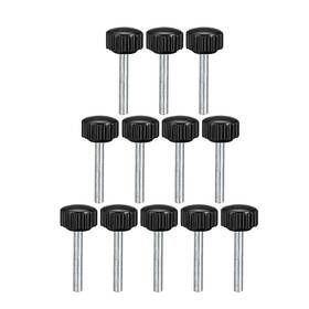 Uxcell 714998539496 12pcs M4 X 30mm Male Thread Knurled Clamping Knobs Grip Thumb Screw On Type