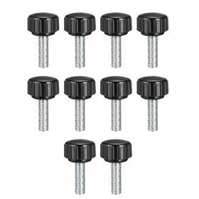 Uxcell 714998539915 10pack M5 X 20mm Male Thread Knurled Clamping Knobs Grip Thumb Screw On Type