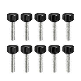 Uxcell 714998540102 M5 X 25mm Male Thread Knurled Clamping Knobs Grip Thumb Screw On Type 10pcs