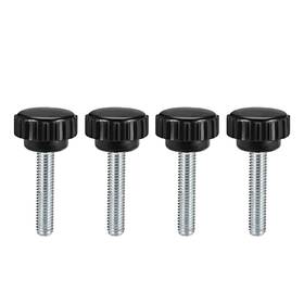 Uxcell 714998604194 4 X M6x25mm Male Thread Round Knurled Clamping Knobs Grip Thumb Screw On Type