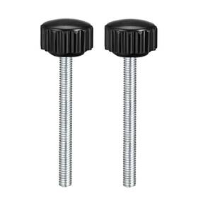 Uxcell 714998604408 2pcs M4 X 40mm Male Thread Knurled Clamping Knobs Grip Thumb Screw On Type