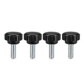 Uxcell 714998604477 4pcs M6 X 15mm Male Thread Knurled Clamping Knobs Grip Thumb Screw On Type