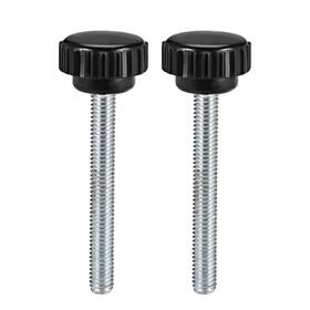 Uxcell 714998604484 2pcs M6 X 50mm Male Thread Knurled Clamping Knobs Grip Thumb Screw On Type
