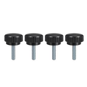 Uxcell 714998604682 4pcs M8 X 25mm Male Thread Knurled Clamping Knobs Grip Thumb Screw On Type
