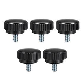 Uxcell 714998605481 5pcs M8 X 15mm Male Thread Knurled Clamping Knobs Grip Thumb Screw On Type