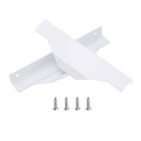Uxcell 767153432088 10 Pack Finger Edge Pull Cabinet Pulls 128mm Hole Diameter White