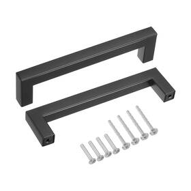 Uxcell 767153486869 20 Pack Square Bar Drawer Handles 5 Inch Hole Center Kitchen Cabinets Pull Black