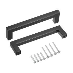 Uxcell 767153486876 30 Pack Square Bar Drawer Handles 5 Inch Hole Center Kitchen Cabinets Pull Black