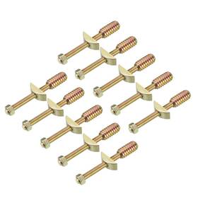 A18092700ux0233 Uxcell 10 Sets Furniture Hardware M8x90mm Half-moon Bronze Tone