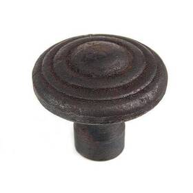 Van Dykes Restorers 097667052923 Rustic Iron Ringed Cabinet Knob Oil Blackened