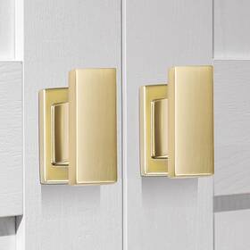 Vehcil 737917610052 10 Pack Square Brushed Brass Gold Cabinet Knobssingle Hole Handles Go