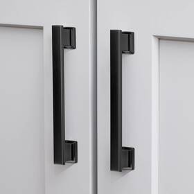 Vehcil 737917610106 20 Pack Square Matte Black Cabinet Pulls 5 Inch128mm Hole Centers Kitchen Cabi