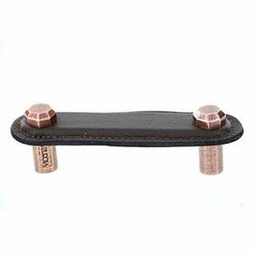 K1162 Vicenza Designs Archimedes Leather Pull 3-inch Brown Antique Copper