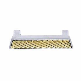 P1253-anpg Vicenza Designs Sanzio Wavy Lines Finger Pull Antique Nickel/polished Gold