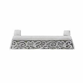 P1253-pgsn Vicenza Designs Sanzio Wavy Lines Finger Pull Polished Gold/satin Nickel