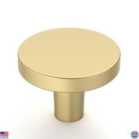 B0d1y3179v Visit The Amerdeco Store 10-pack Brushed Gold Round Cabinet Knobs 1 Inch Single Hole Drawer Pulls