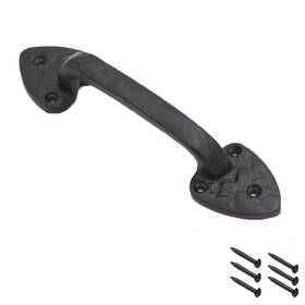 Vivalight 850065455075 8 Inch Hammered Arrowhead Handle Black Steel Door Pull With