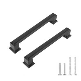 001-mb-128 Voraus 10 Pcs Cabinet Pulls Matte Black Drawer Handle 5 Inch 128mm Hole Center Square