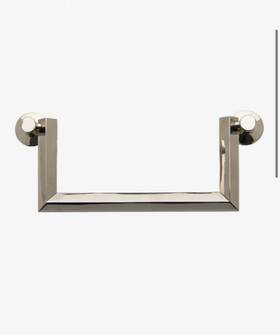 22-05060-46590 Waterworks Ridley 6 Inch Unlacquered Brass Cabinet Handle Pull 1
