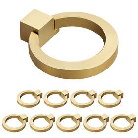 Cabpull028 Weaverbird 729920209712 Zinc Alloy Cabinet Knobs Gold Kitchen Hardware Drawer Pulls Rings Brushed Bra