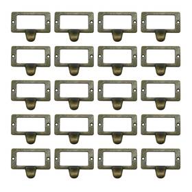 Weichuan80000162 Weichuan 20-pack Zinc Alloy Antique Bronze Label Frame Drawer Pulls -vintage Industria