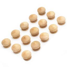 Weichuan80000340 Weichuan 15-pack Unfinished Solid Wood Knobs Pulls Handles - Round Natural Wooden Cabi