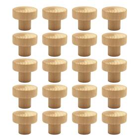 Weichuan80000609 Weichuan 20pcs Round Unfinished Wood Cabinet Furniture Drawer Knobs Pulls Han