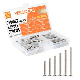 Wellocks 791742470656 Cabinet Pulls Knobs Screws M4 25-50mm 96 Pcs Assortment Machine Pan Washe