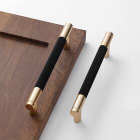 Westablize 601968703028 2 Pack 5 Inch 128 Mm Bar Cabinet Pulls Gold And Black Knurled Hand