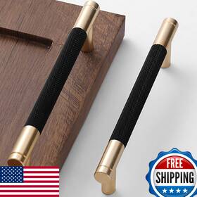 B0bw8ksx5l Westablize 50 Pack 5 Inch 128mm Gold/black Knurled Cabinet Handles Drawer Pulls