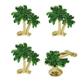 Whagaay 616814038094 Palm Tree Cabinet Knobs 4 Pcs Alloy Beach Ocean Theme Han