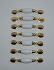 B00407 White Item Kitchen Pulls - Brass 7 Qty Cabinet Handles