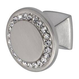 4211sn-c Wisdom Stone Isabel 1-1/4 Inch Satin Nickel With Clear Crystals Cabinet Knob