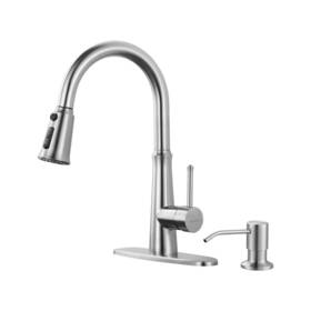 2310700-s Wowow Brushed Nickel High Arc Single Handle Stainless Steel Faucet With Pull
