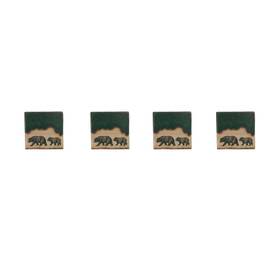 Wowser 810082293319 4pcs Rustic Drawer Pulls Bears Nature Scene Cabin Decor Square 1.75 Inch